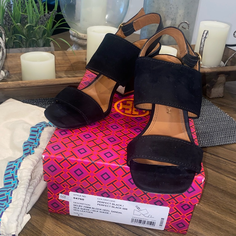 Tory Burch Shelby Block Heel Sandal Sz 8